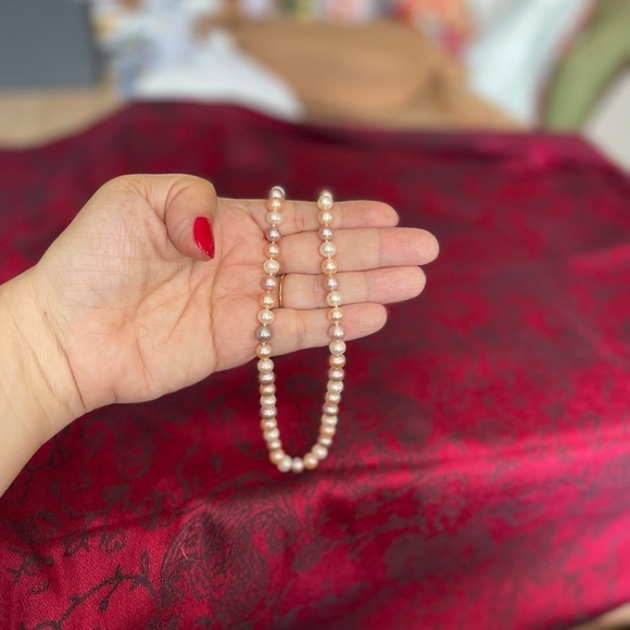 Necklace cultured pearl 6  a 6.5mm - Picture 6 of 6